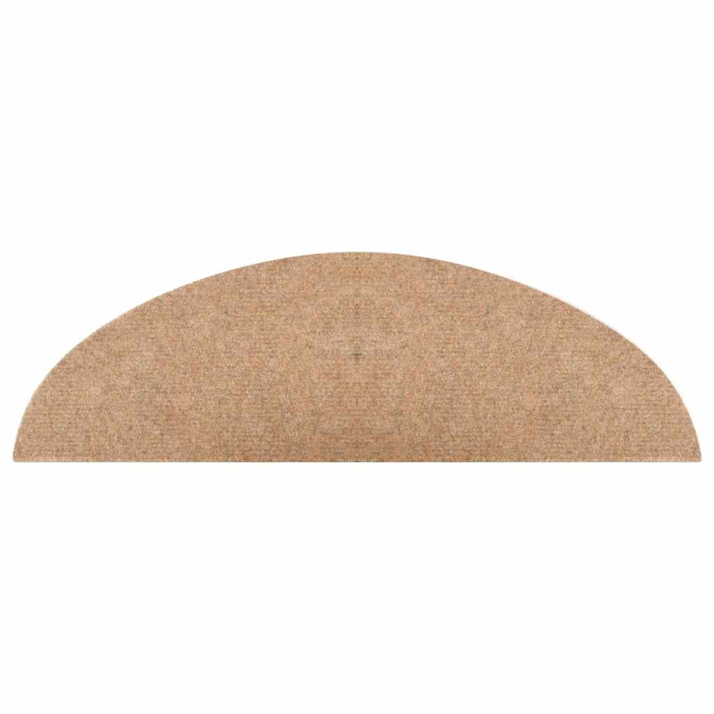 Stair Mats Self-adhesive 10 pcs Beige 56x17x3 cm