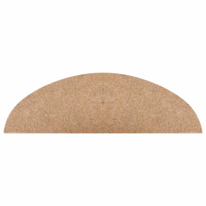Stair Mats Self-adhesive 10 pcs Beige 56x17x3 cm