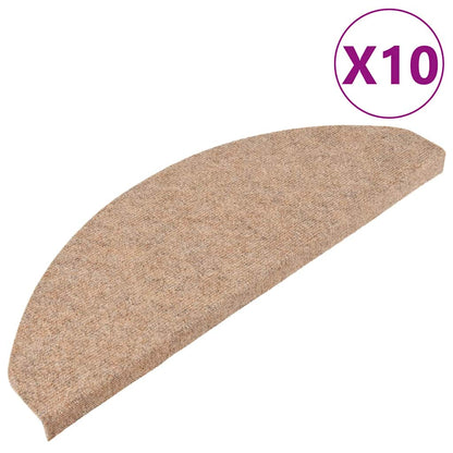 Stair Mats Self-adhesive 10 pcs Beige 65x22,5x3,5 cm