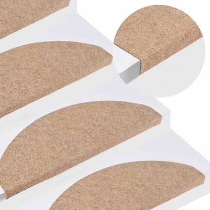 Stair Mats Self-adhesive 10 pcs Beige 65x22,5x3,5 cm