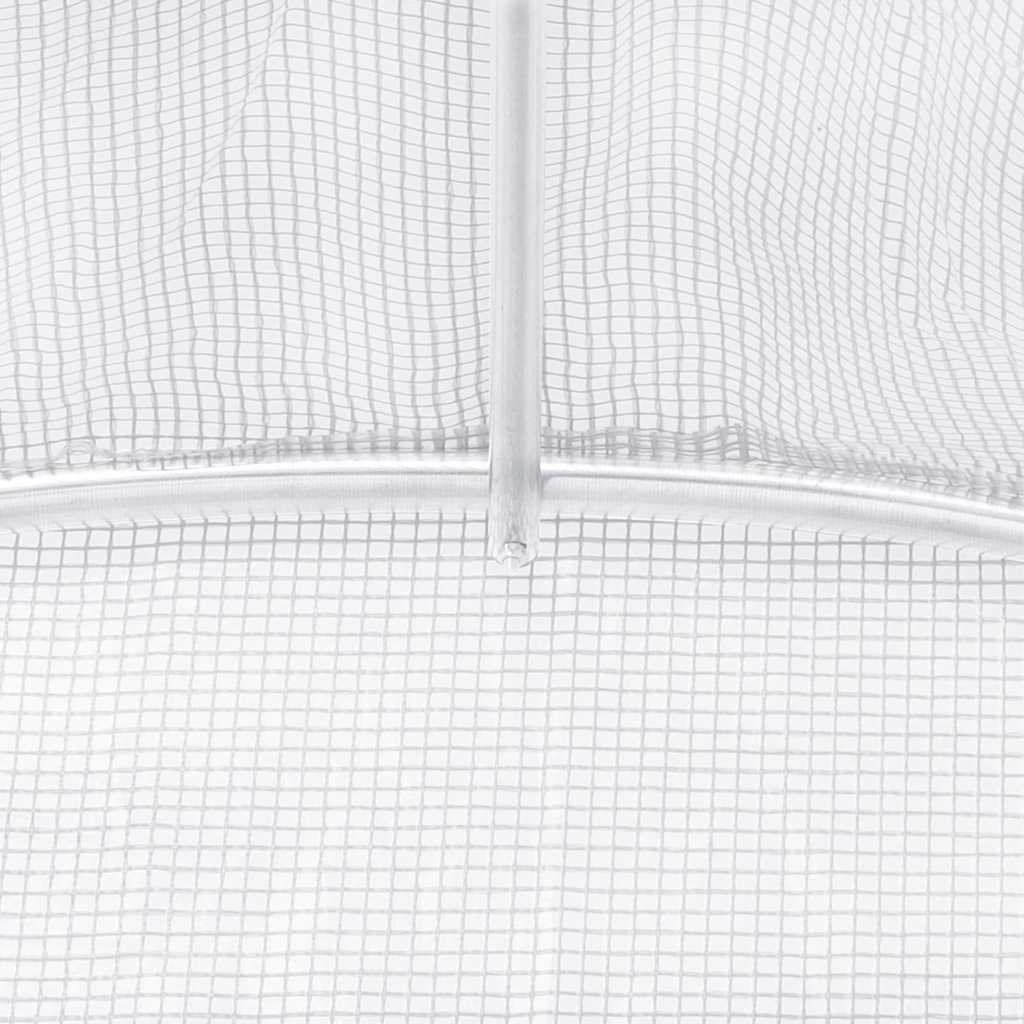 Greenhouse with Steel Frame White 32 m² 16x2x2 m
