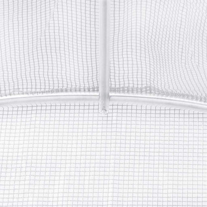 Greenhouse with Steel Frame White 32 m² 16x2x2 m