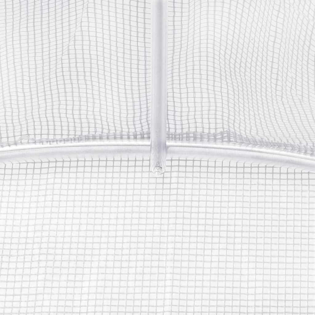 Greenhouse with Steel Frame White 16 m² 4x4x2 m