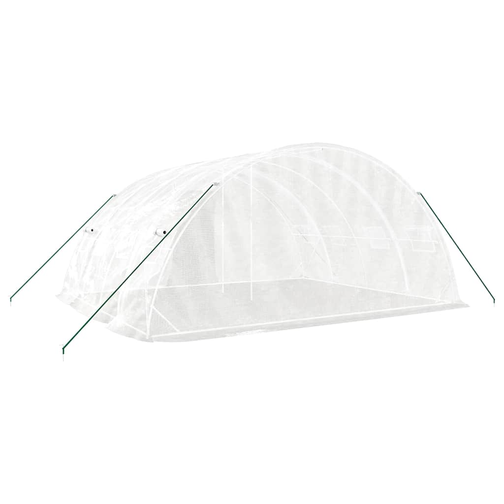 Greenhouse with Steel Frame White 20 m² 5x4x2.3 m