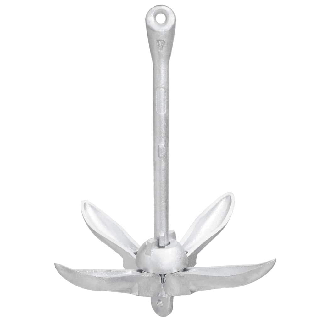 Folding Anchor Silver 8 kg Hot Dip Galvanized Cast Iron