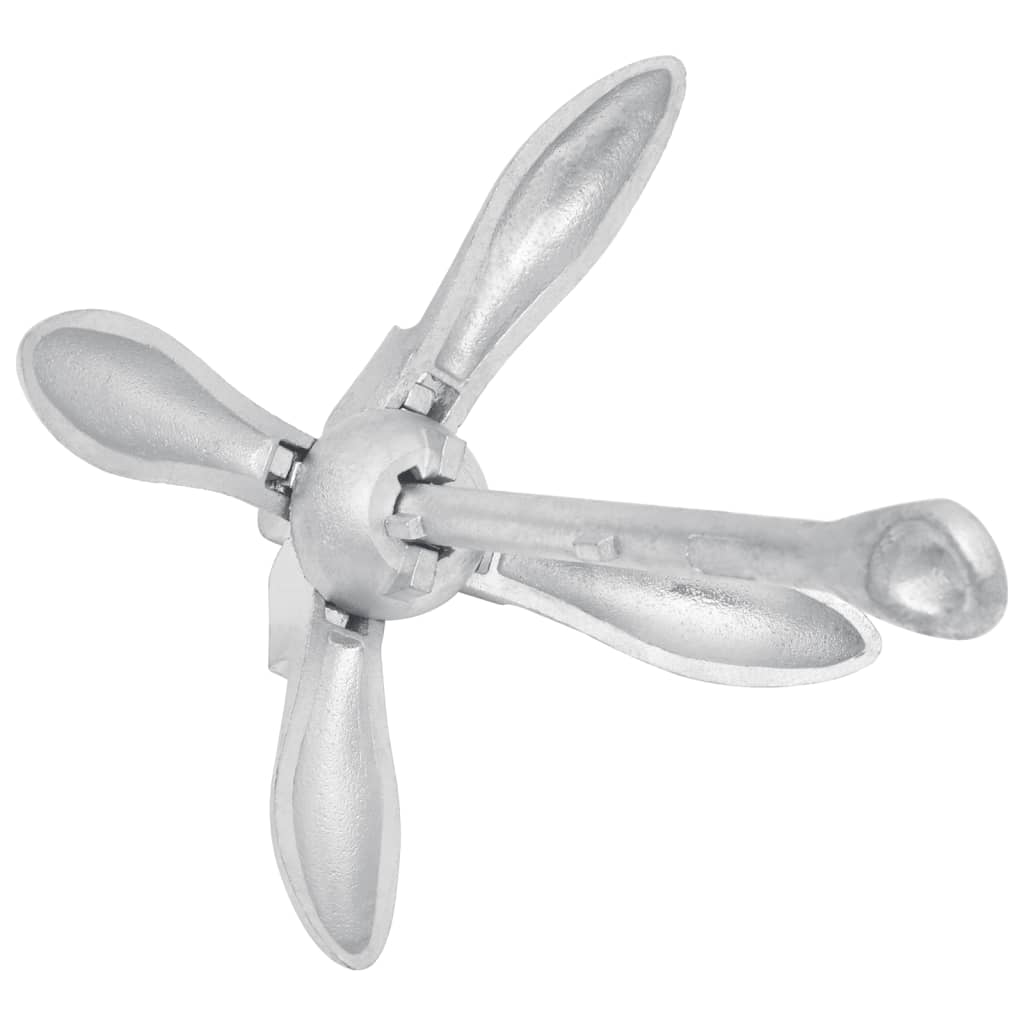 Folding Anchor Silver 8 kg Hot Dip Galvanized Cast Iron