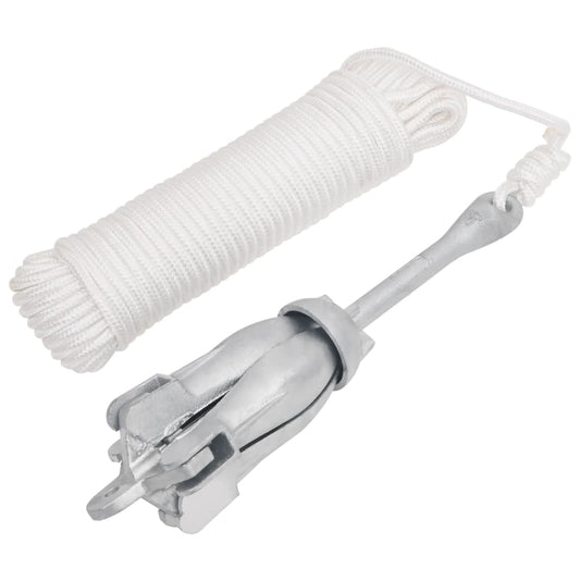 Folding Anchor with Rope Silver 6 kg