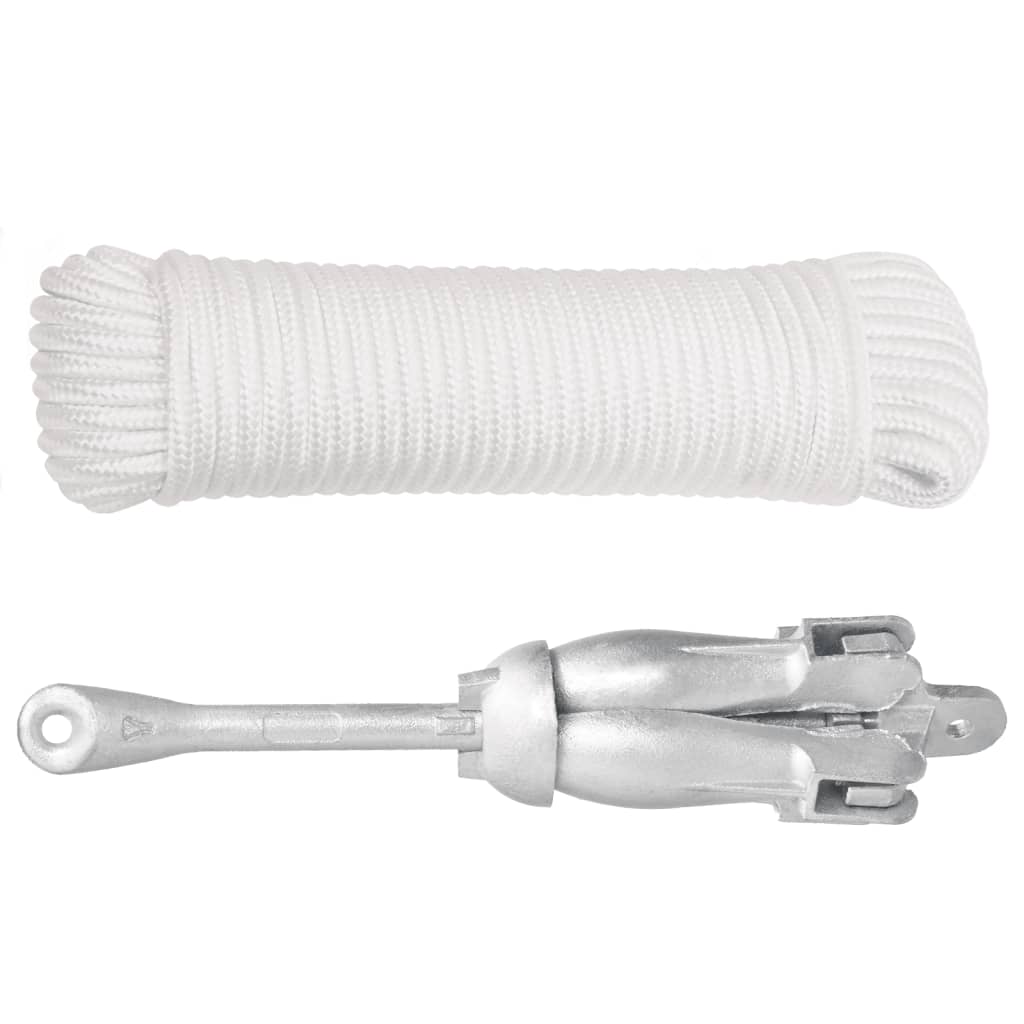 Folding Anchor with Rope Silver 6 kg