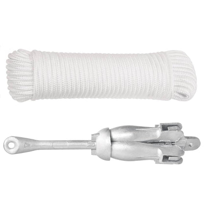 Folding Anchor with Rope Silver 6 kg