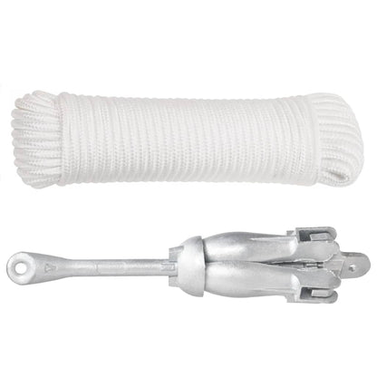 Folding Anchor with Rope Silver 8 kg