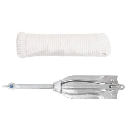 Folding Anchor with Rope Silver 10 kg