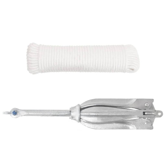 Folding Anchor with Rope Silver 12 kg