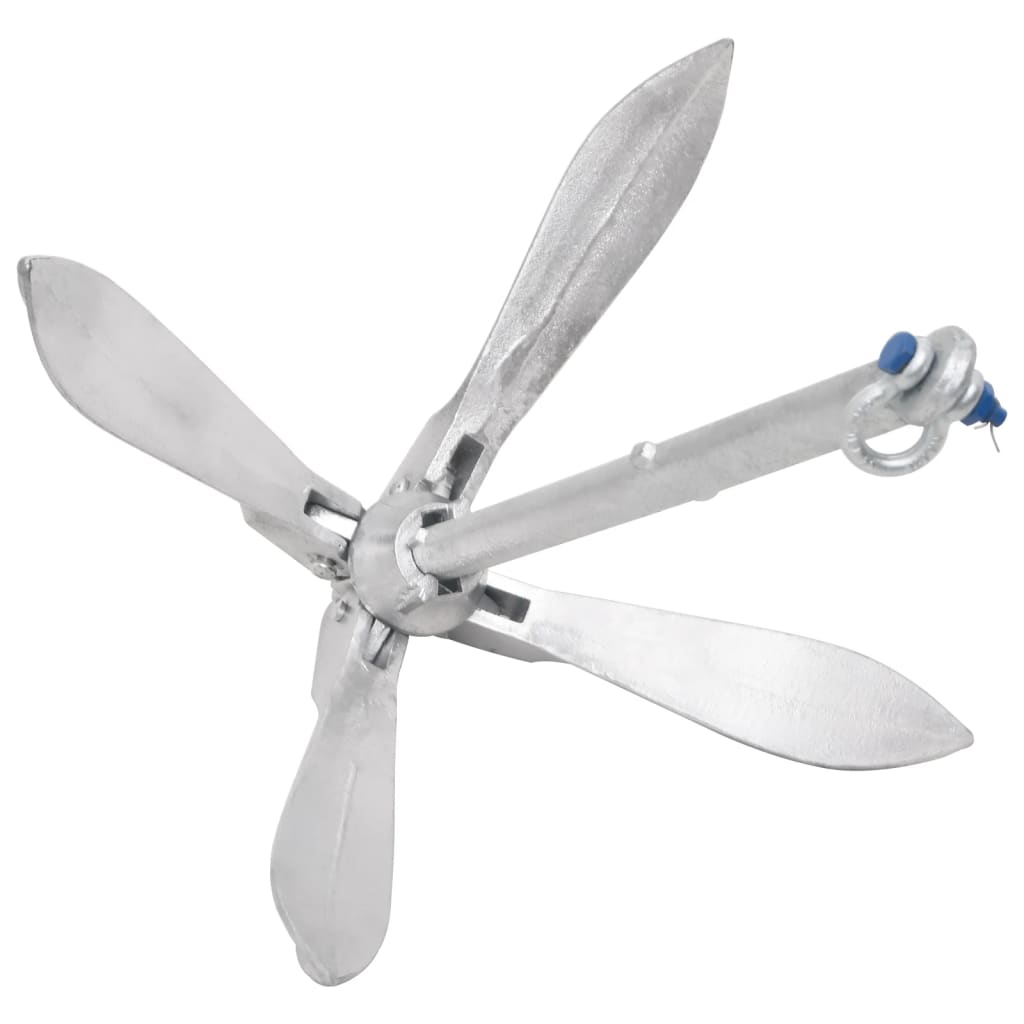 Folding Anchor with Rope Silver 12 kg
