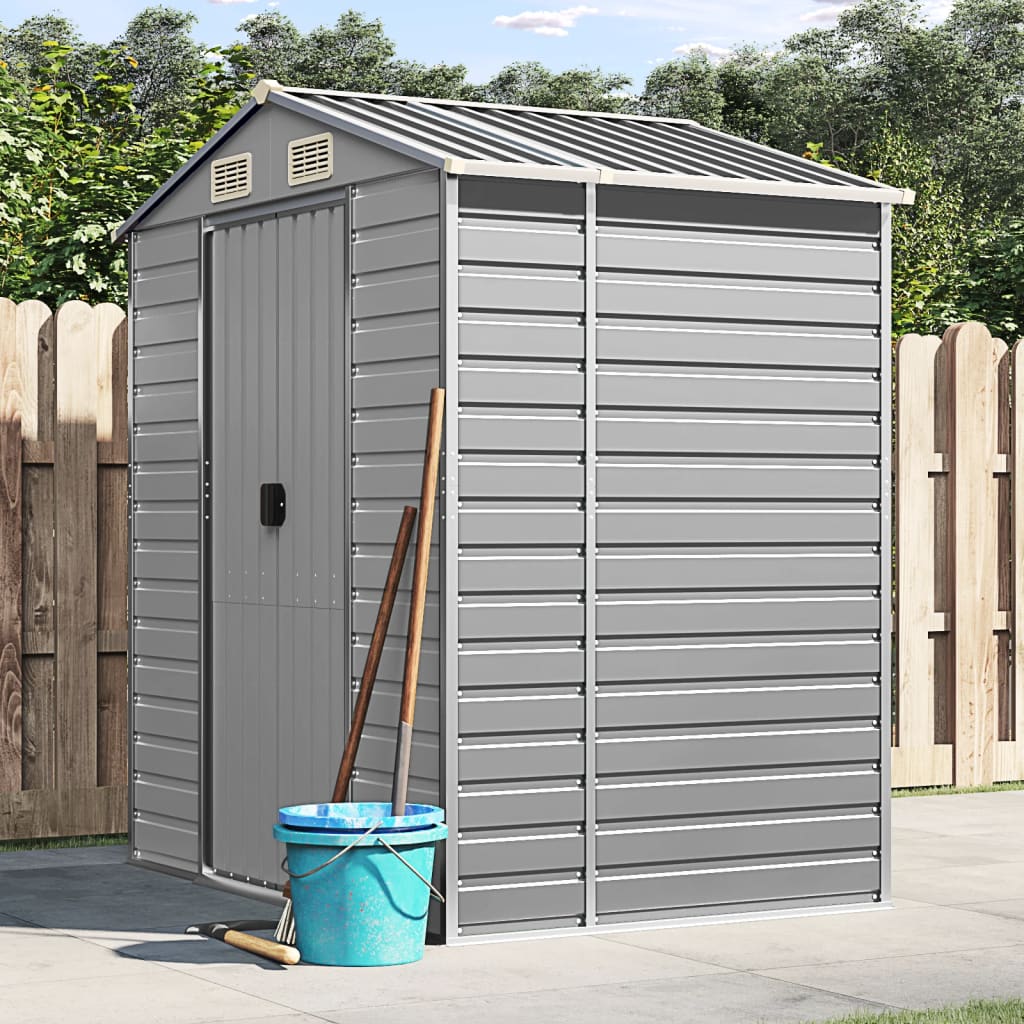Garden Shed | Light grey | Galvanised steel | 191x130x198 cm