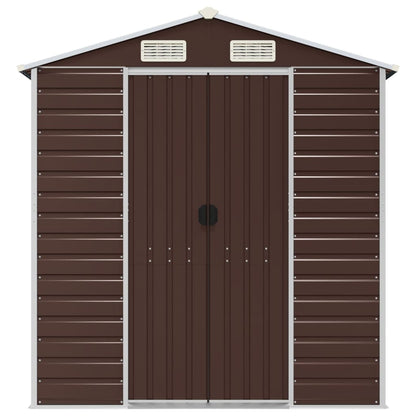 Garden Shed Brown 191x215x198 cm Galvanised Steel