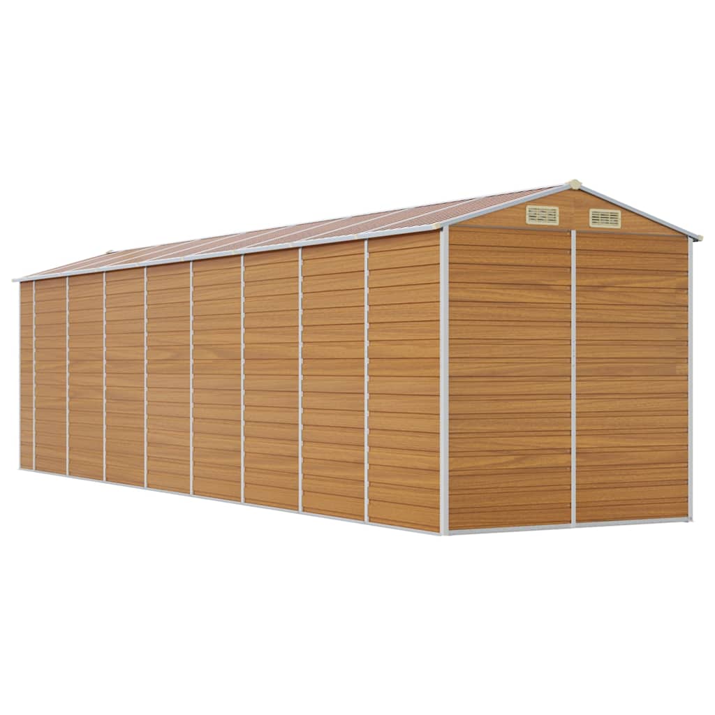 Garden Shed Light Brown 191x725x198 cm Galvanised Steel