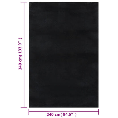 Shaggy Rug Black 240x340 cm Polyester