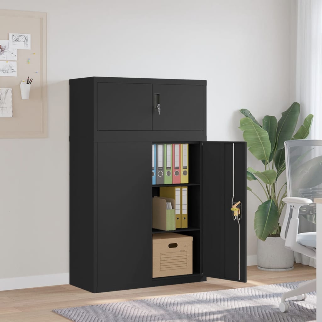 File Cabinet Black 90x40x145 cm Steel