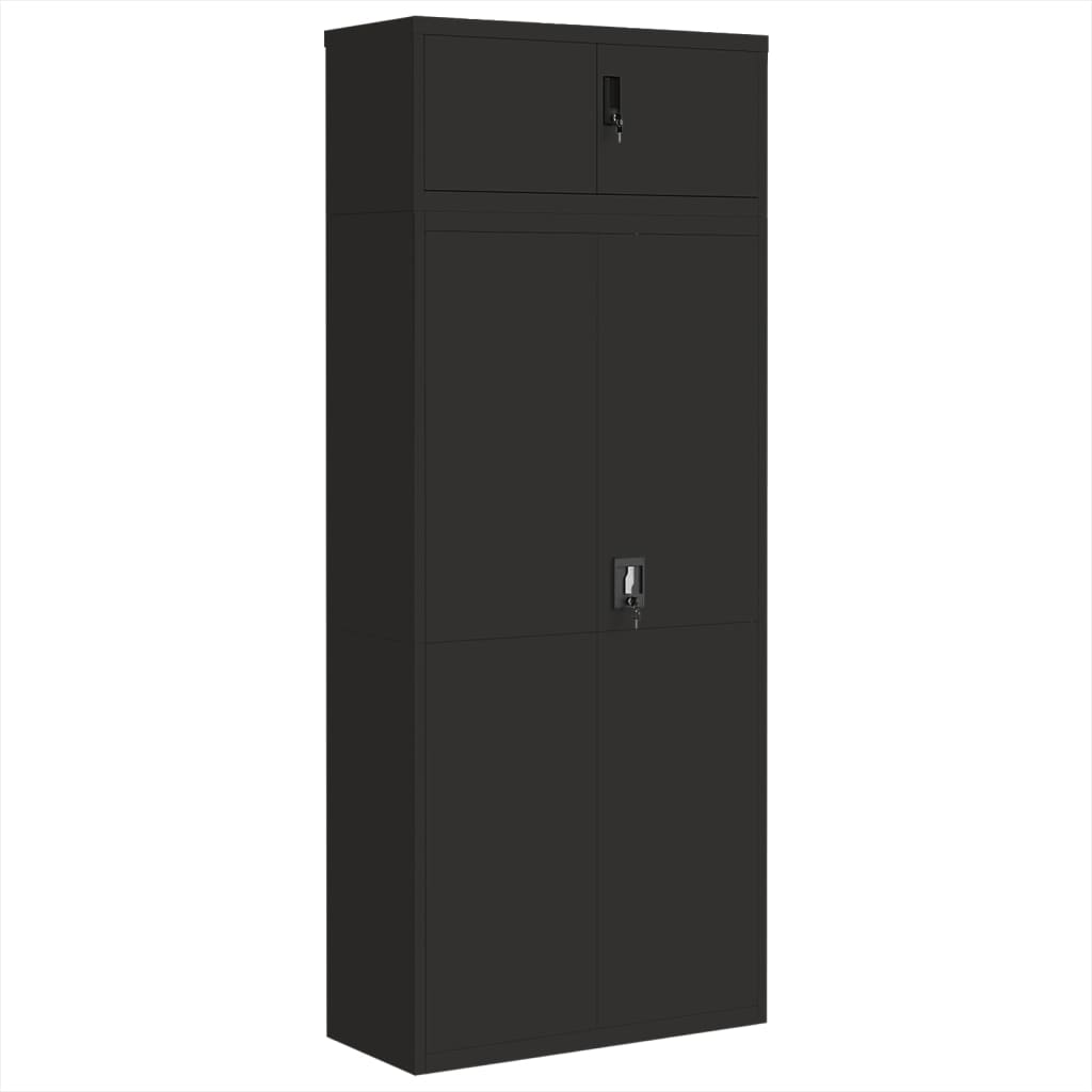 File Cabinet Black 90x40x220 cm Steel