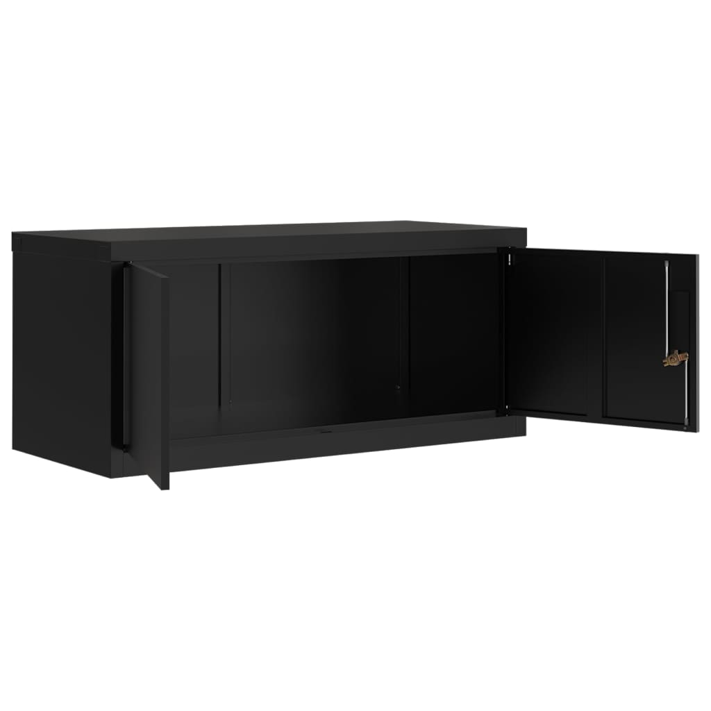 File Cabinet Black 90x40x220 cm Steel