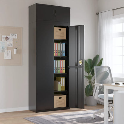 File Cabinet Black 90x40x240 cm Steel
