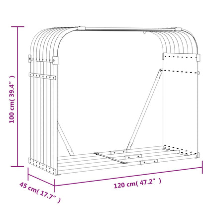 Log Holder Green 120x45x100 cm Galvanised Steel