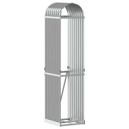 Log Holder Light Grey 40x45x170 cm Galvanised Steel