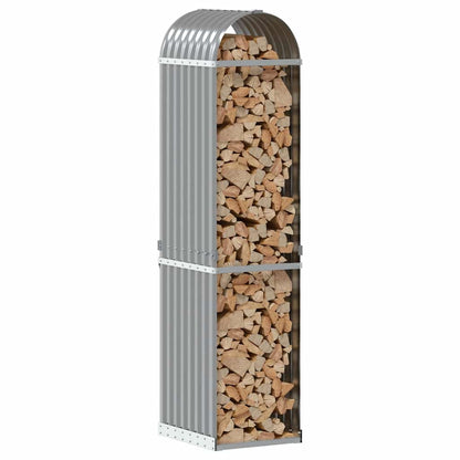 Log Holder Light Grey 40x45x170 cm Galvanised Steel