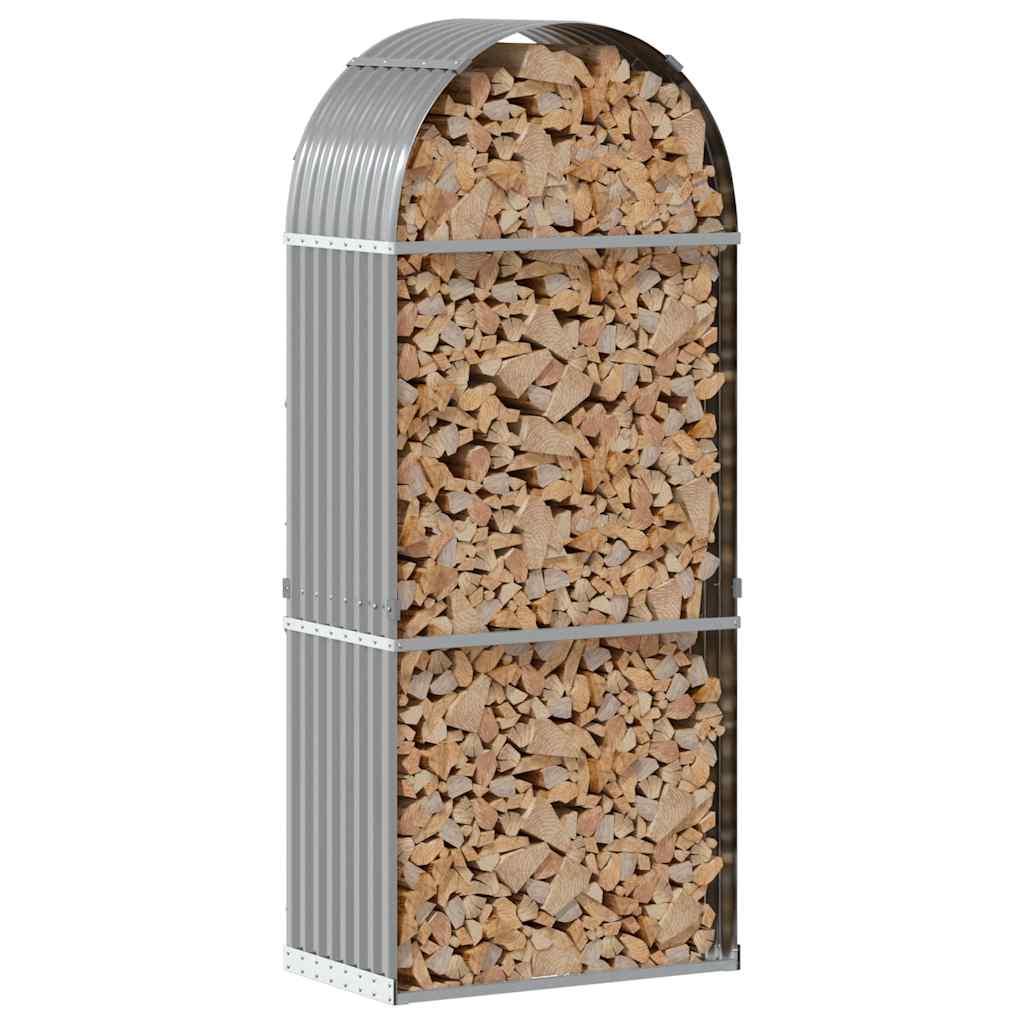 Log Holder Light Grey 80x45x190 cm Galvanised Steel