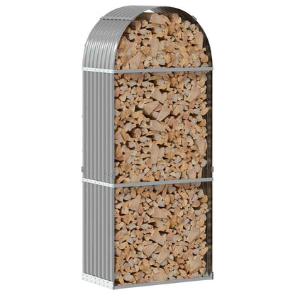 Log Holder Light Grey 80x45x190 cm Galvanised Steel