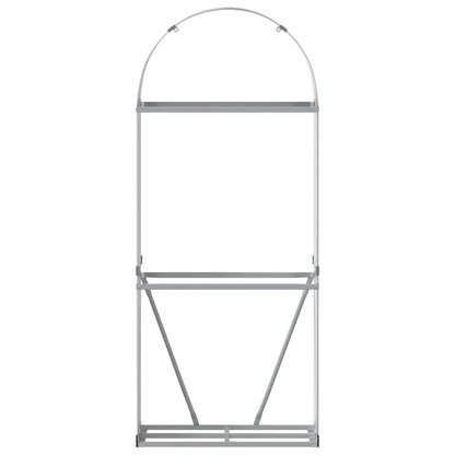 Log Holder Light Grey 80x45x190 cm Galvanised Steel