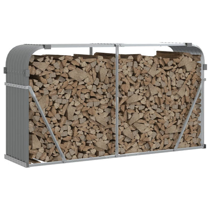 Log Holder Light Grey 180x45x100 cm Galvanised Steel