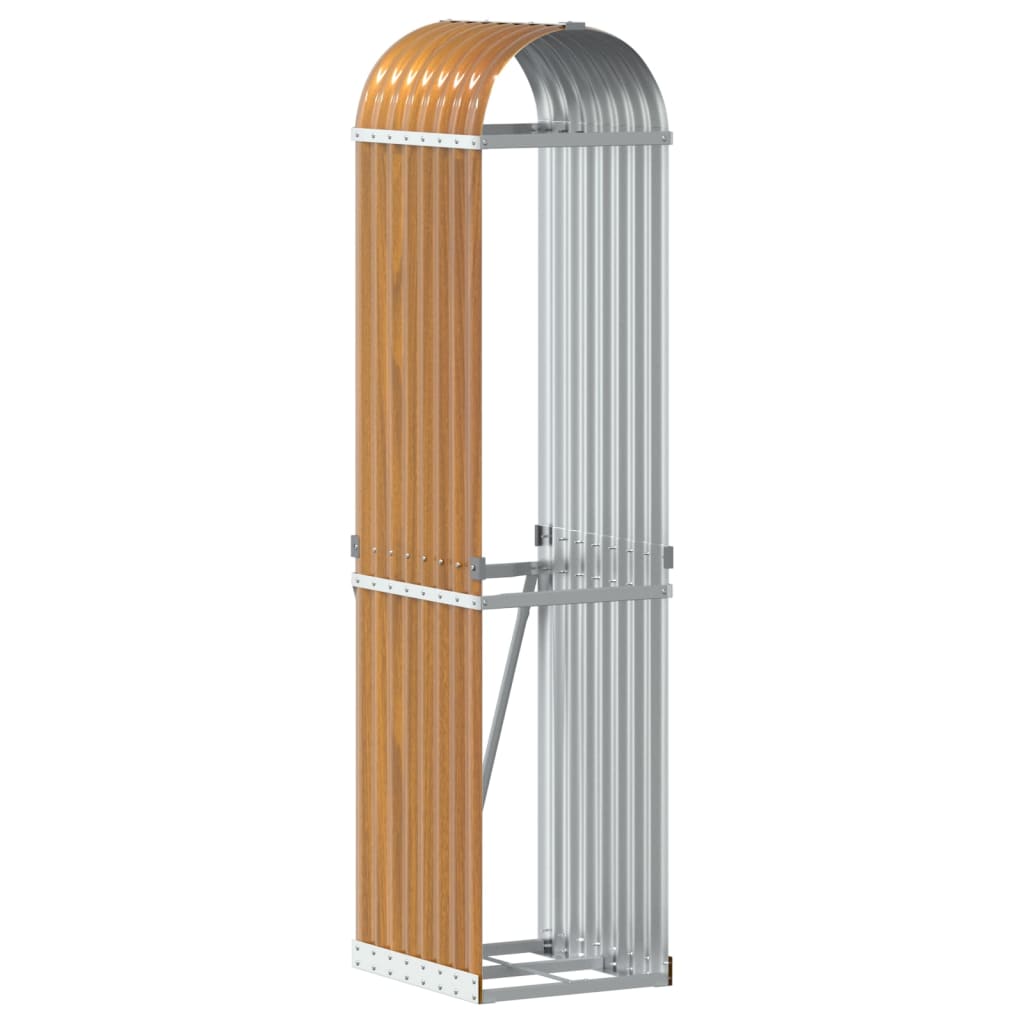 Log Holder Wood Look 40x45x170 cm Galvanised Steel