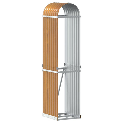 Log Holder Wood Look 40x45x170 cm Galvanised Steel