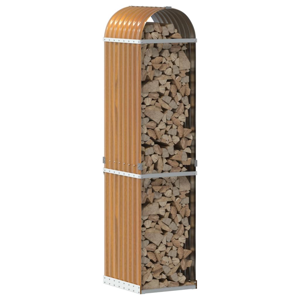 Log Holder Wood Look 40x45x170 cm Galvanised Steel