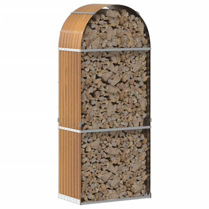 Log Holder Wood Look 80x45x190 cm Galvanised Steel