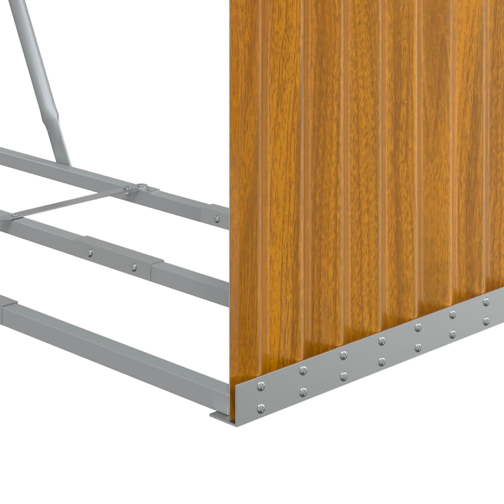 Log Holder Wood Look 120x45x140 cm Galvanised Steel
