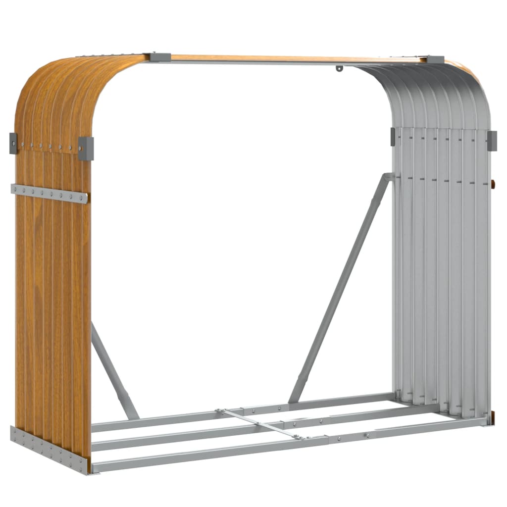 Log Holder Wood Look 120x45x100 cm Galvanised Steel