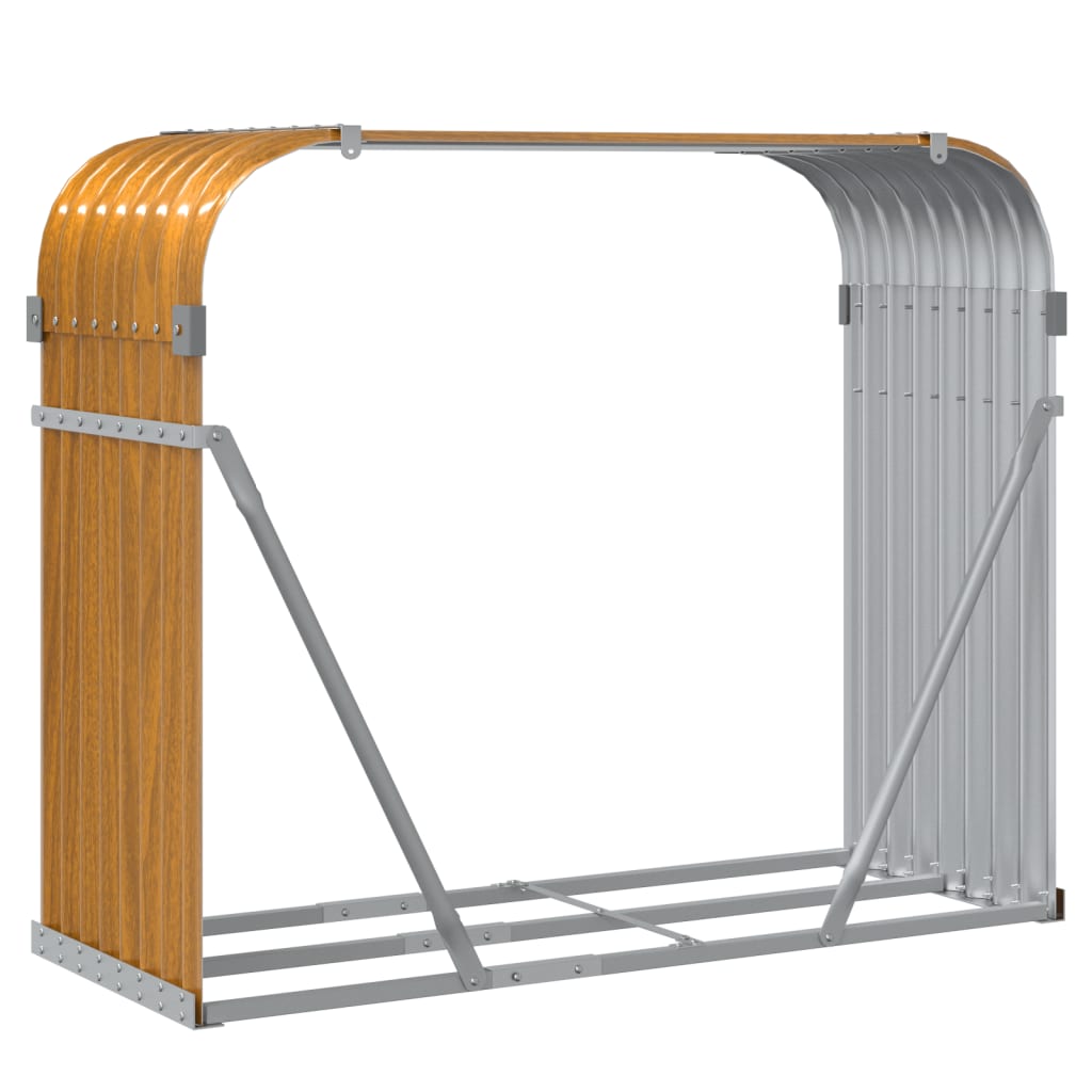 Log Holder Wood Look 120x45x100 cm Galvanised Steel