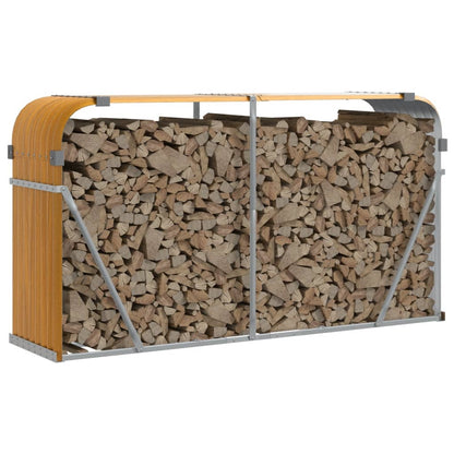 Log Holder Wood Look 180x45x100 cm Galvanised Steel