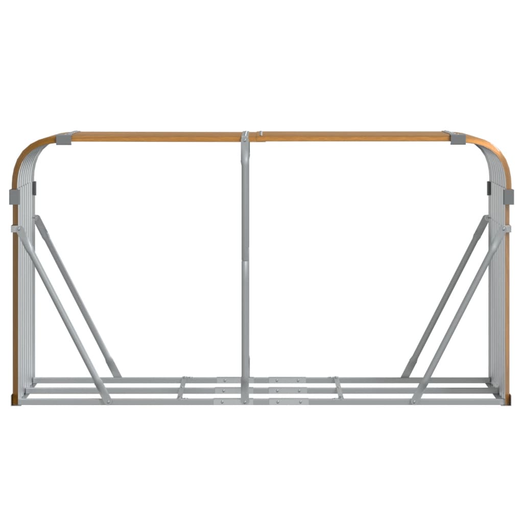 Log Holder Wood Look 180x45x100 cm Galvanised Steel