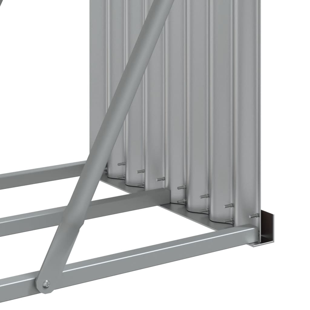 Log Holder Wood Look 180x45x100 cm Galvanised Steel