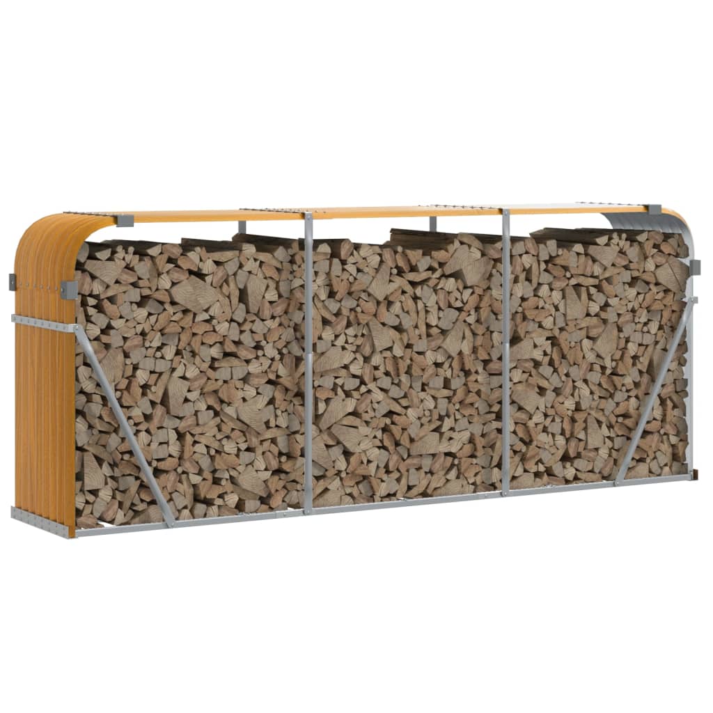 Log Holder Wood Look 234x45x100 cm Galvanised Steel