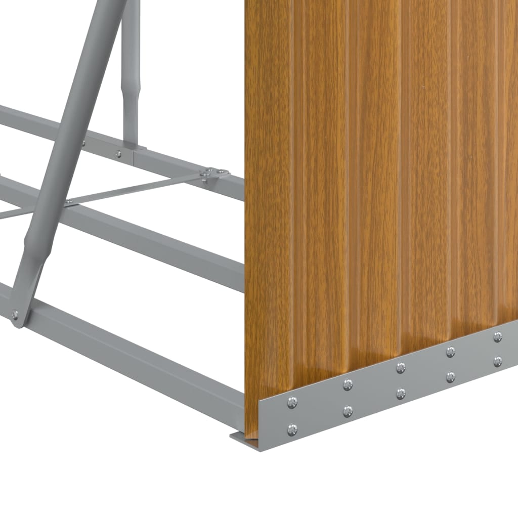 Log Holder Wood Look 234x45x100 cm Galvanised Steel