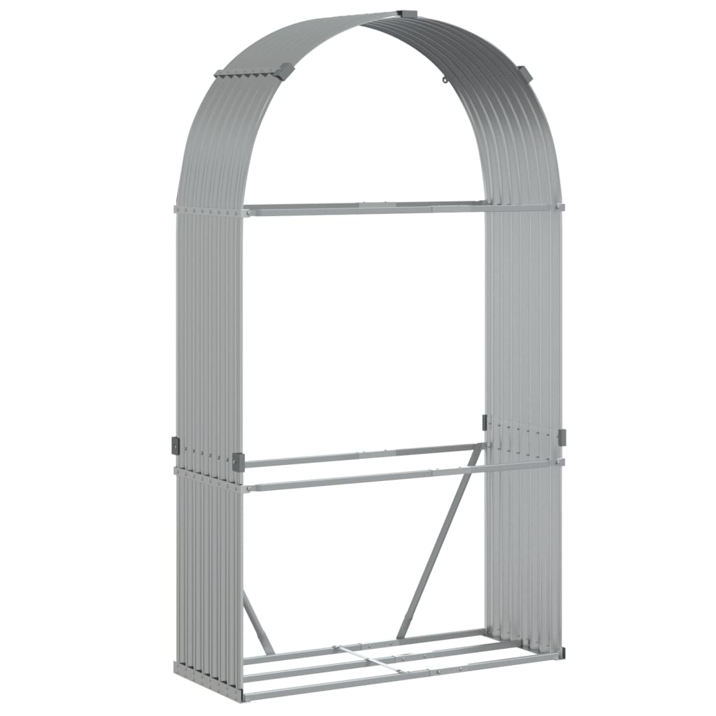 Log Holder Silver 120x45x210 cm Galvanised Steel
