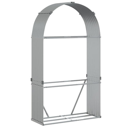 Log Holder Silver 120x45x210 cm Galvanised Steel