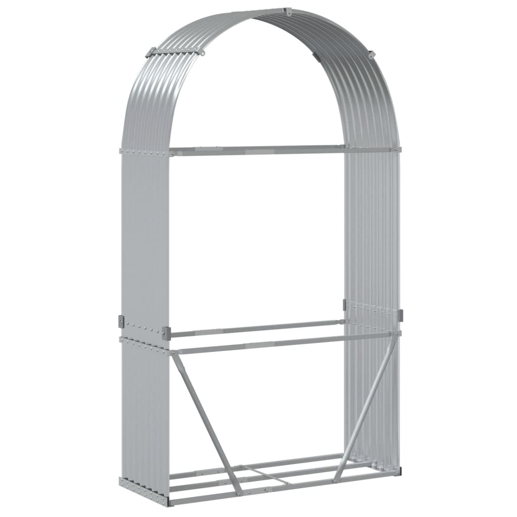 Log Holder Silver 120x45x210 cm Galvanised Steel