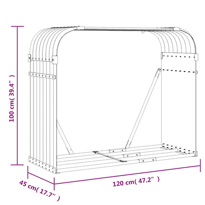 Log Holder Silver 120x45x100 cm Galvanised Steel