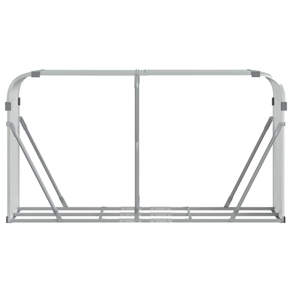 Log Holder Silver 180x45x100 cm Galvanised Steel