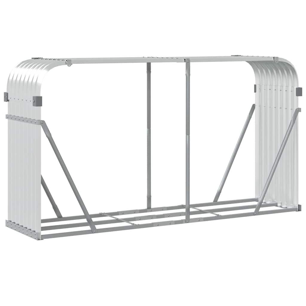 Log Holder Silver 180x45x100 cm Galvanised Steel